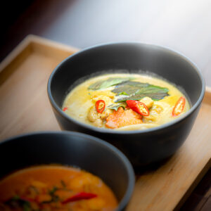 Sweet and Spicy Green Curry Served with Rice